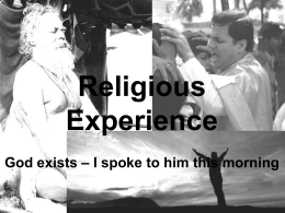 Religious Experience - mrslh Philosophy & Ethics