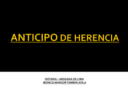 ANTICIPO DE HERENCIA - DIPLOMADOS EN DERECHO