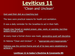 Leviticus 11 - Brigham Young University–Idaho