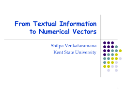 From Textual Information to Numerical Vectors