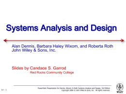 Systems Analysis and Design Allen Dennis and Barbara …