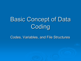 Basic Concept of Data Coding