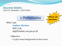 Discrete Maths - Prince of Songkla University