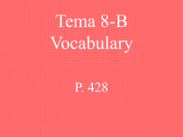 Tema 8-B Vocabulary