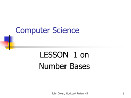 Computer Number Bases Lesson 1