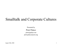Smalltalk and Corporate Culture