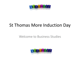 St Thomas More Induction Day