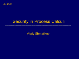 CS 259: Process calculi