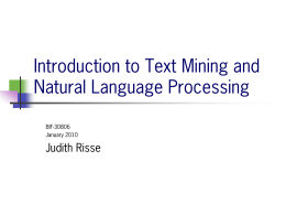 Introduction to Text Mining