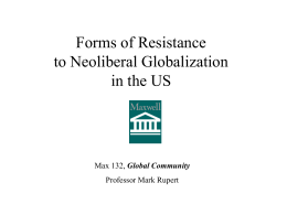 Resistance to Globalization