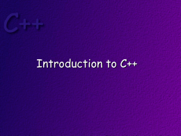 C++ Introduction - Utah Valley University