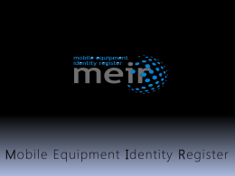 Mobile Equipment Identity Register