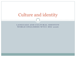 Culture and identity - UPM EduTrain Interactive Learning