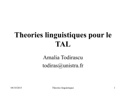 Theories linguistiques pour le TAL