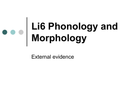Li6 Phonology and Morphology
