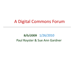 Digital Commons Forum - University of Nebraska–Lincoln