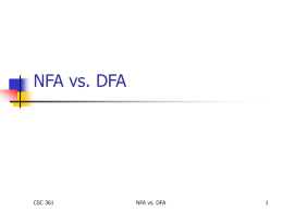NFA vs. DFA - Kutztown University of Pennsylvania