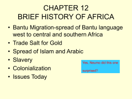 CHAPTER 12 BRIEF HISTORY OF AFRICA