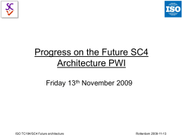 WG3 Presentation to SC4 Opening Plenary