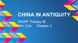 CHINA IN ANTIQUITY