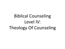 Theology Of Counseling