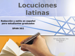 Locuciones latinas SPAN 501