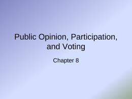 Public Opinion, Participation, and Voting