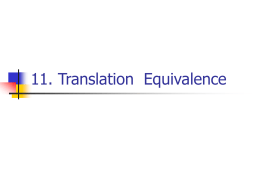 11. Translation Equivalence