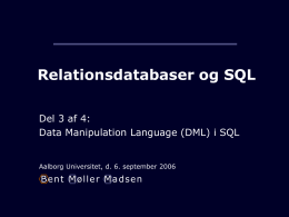 Relationsdatabaser og SQL