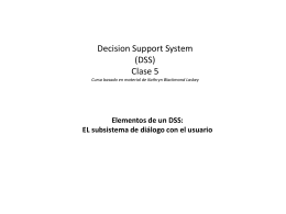Decision Support System (DSS) Clase 5 Curso basado en