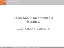 FAQs About Taxonomies & Metadata