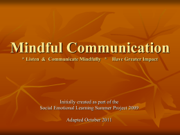 Mindful Communication - Intermediate District 287
