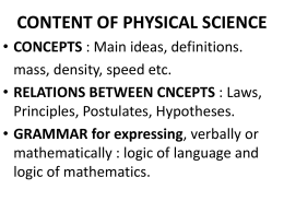 Physical Concepts
