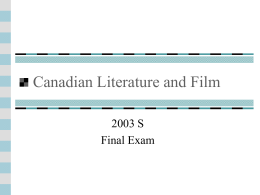 Canadian Literature and Film