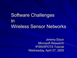 Software Challenges in Wireless Sensor Networks