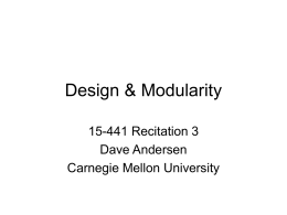 Design & Modularity - Carnegie Mellon University