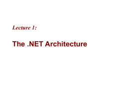 1. The .NET Architecture