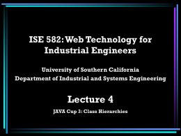 ISE 582: Information Technology for Industrial Engineers