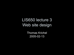 LIS650 Web Site Architecture and Design