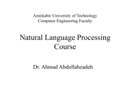 Natural Language Processing Course