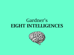 Gardner’s EIGHT INTELLIGENCES