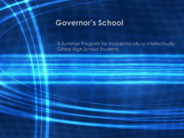 Governor’s School