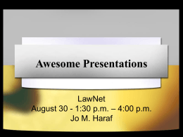Presentations for Fun, Growth and Personal Profit