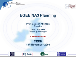 EGEE NA3 Planning