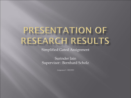 Presentation of Research Results