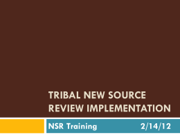 Tribal New Source Review