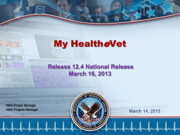 My HealtheVet Release Summary
