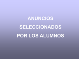 ANUNCIOS SELECCIONADOS POR LOS ALUMNOS