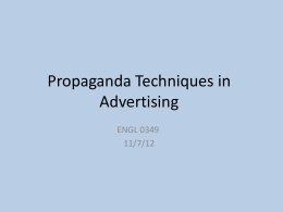 Propaganda Techniques in Advertising