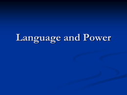 Language and Power - ASOleanna